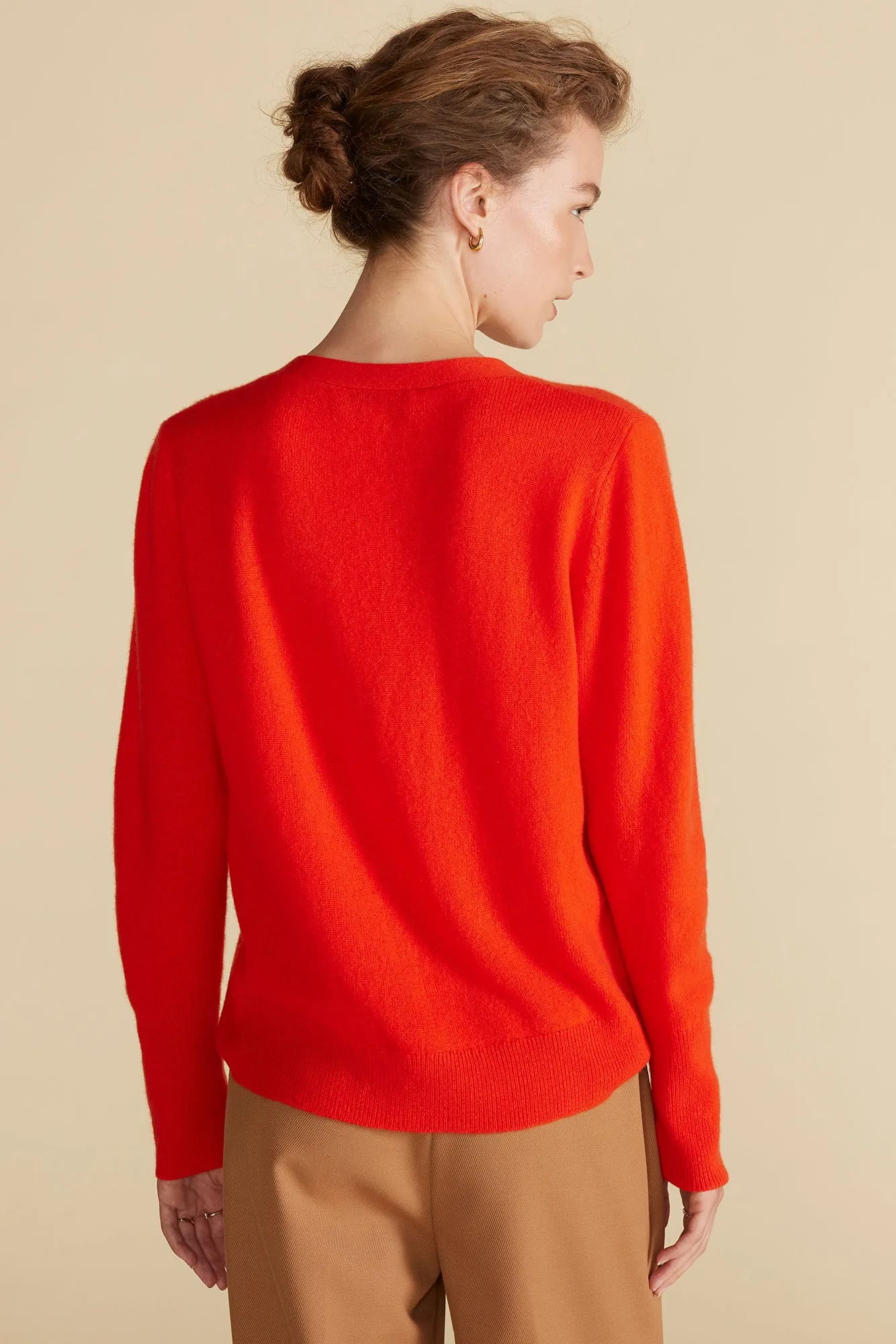 Mason Cashmere Cardigan - Clementine Orange sold by Amour Vert product image thumbnail 5
