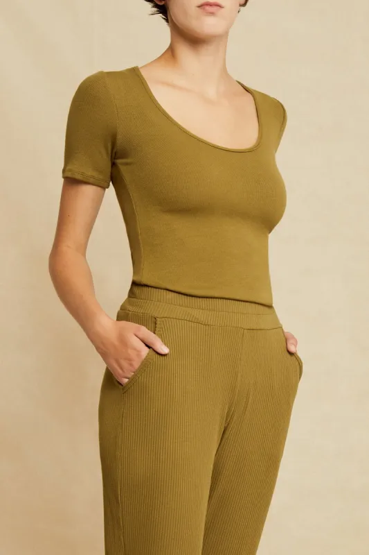 Itana Dream Rib Tee - Matcha sold by Amour Vert