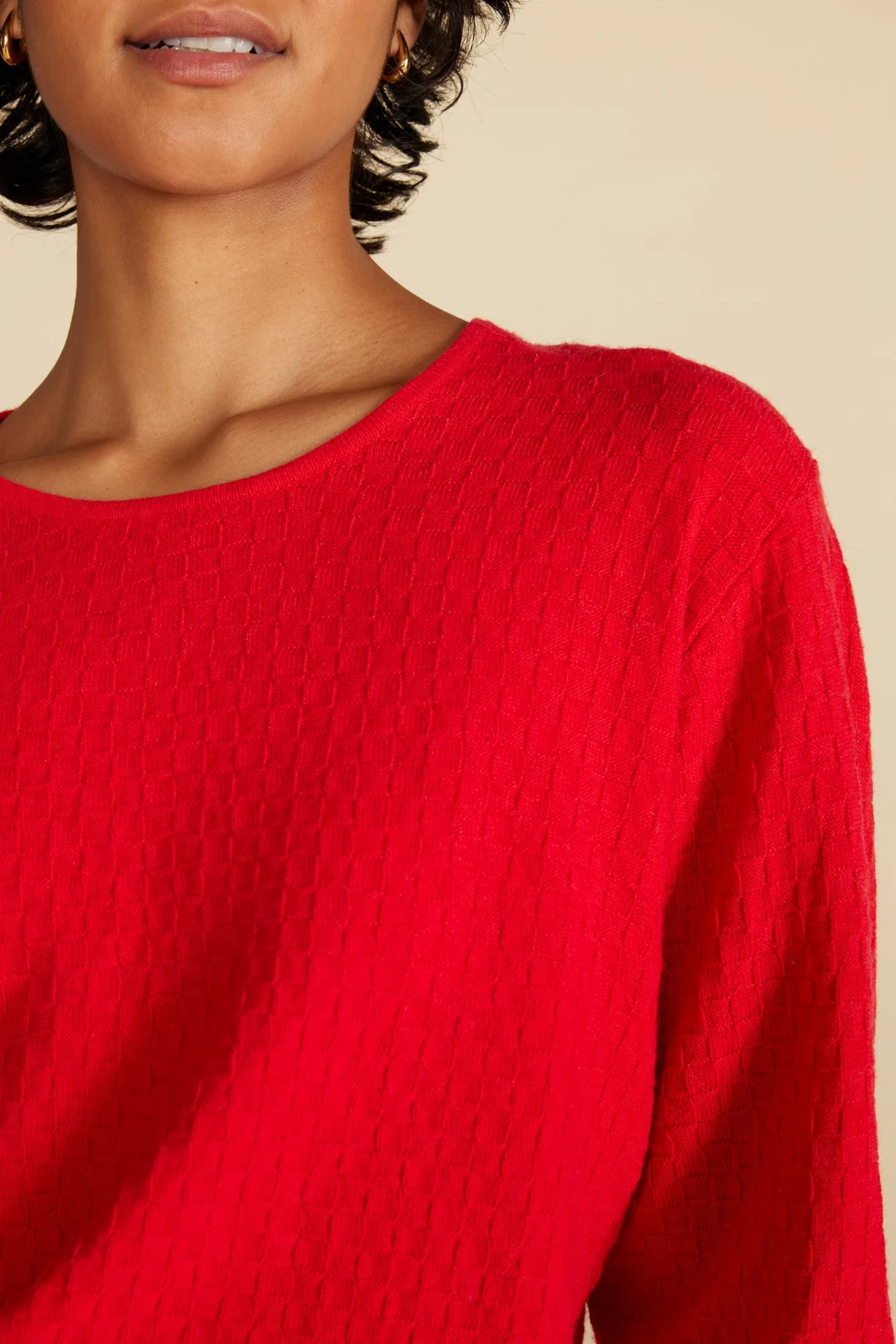 Daphne Novelty Stitch Sweater - Red sold by Amour Vert