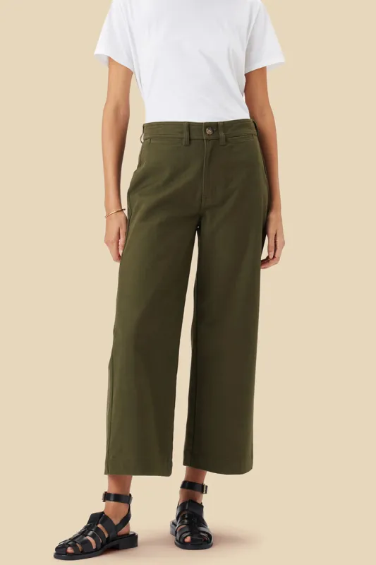 Wide Leg Utility Pant - Calla Green sold by Amour Vert