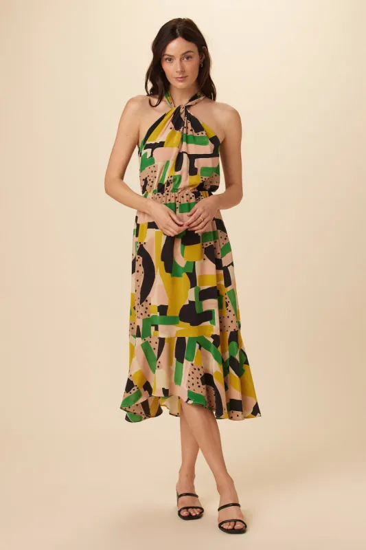 Stefania Washable Silk Dress - Piazza Print sold by Amour Vert