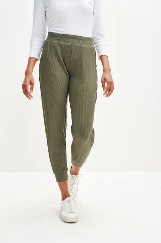 Skylar Paris Rib Joggers - Vetiver - ReAmour sold by Amour Vert