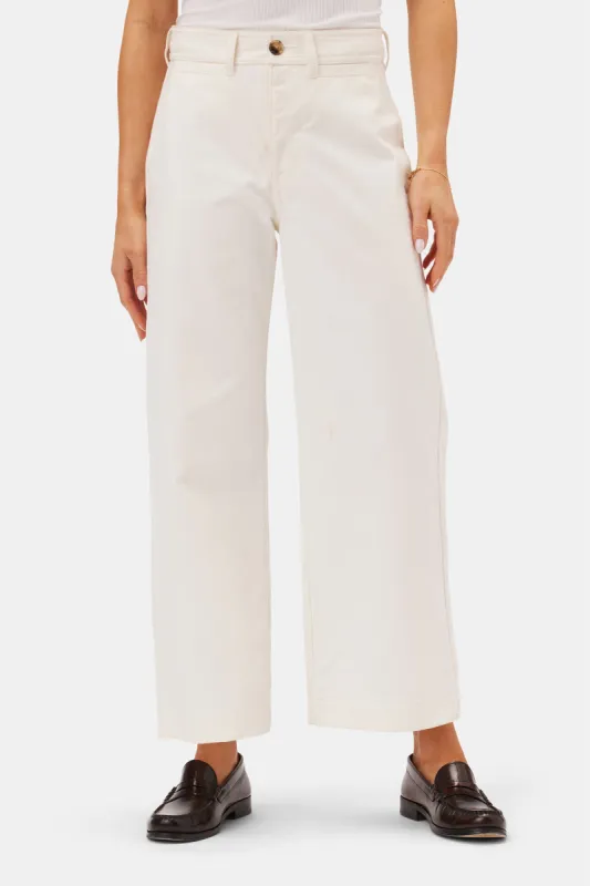 Wide Leg Utility Pant - Ivory sold by Amour Vert