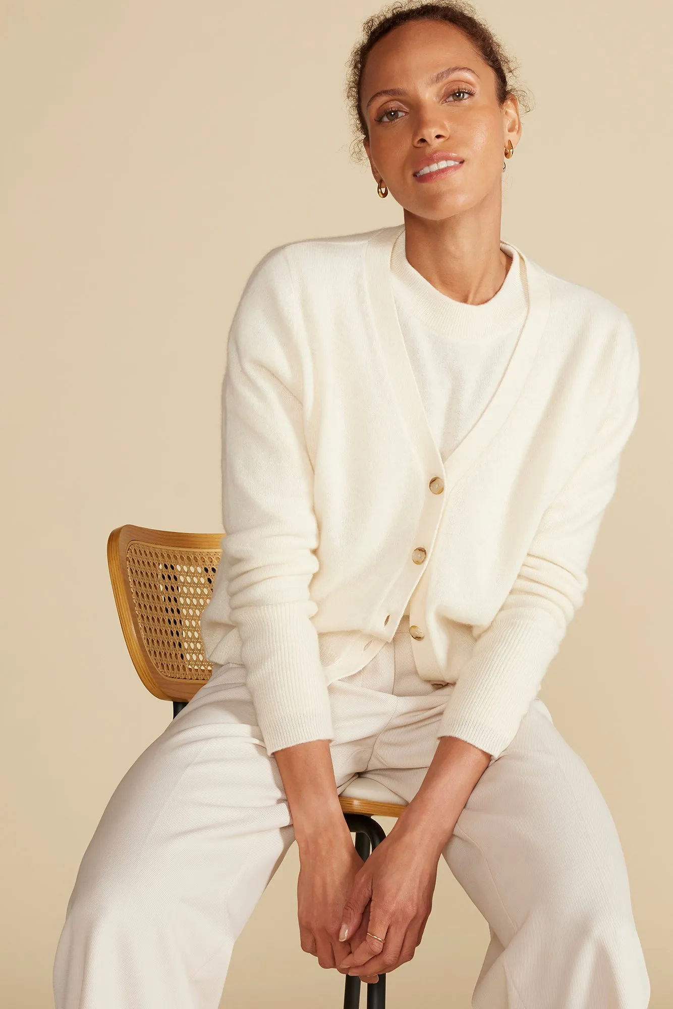 Mason Cashmere Cardigan - Ivory sold by Amour Vert product image thumbnail 5