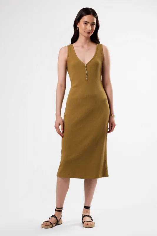 Deacon Organic Cotton Modal Rib Dress - Elm sold by Amour Vert