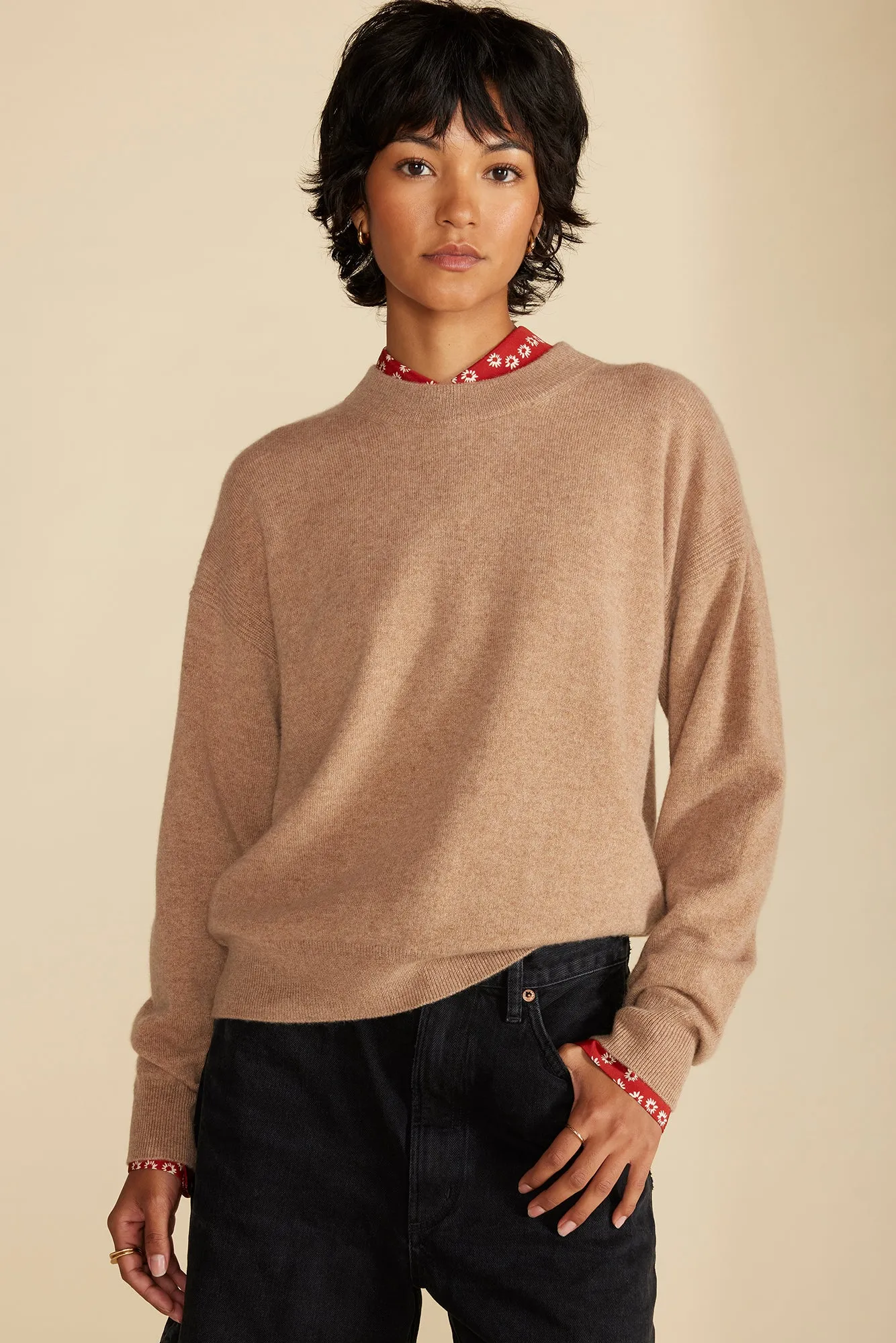 Pearl Cashmere Sweater - Cafe Au Lait sold by Amour Vert product image thumbnail 2