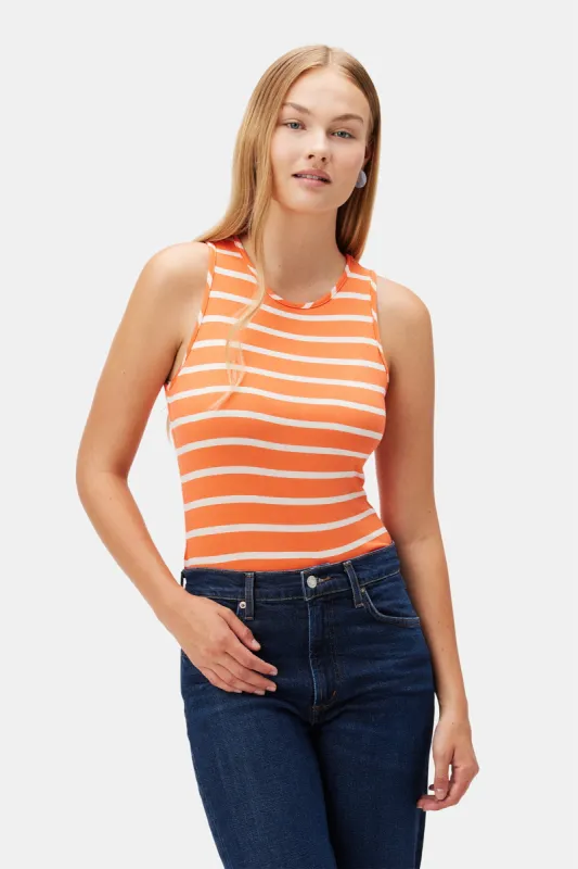 Jillian Modal Tank - Tangerine Stripe sold by Amour Vert