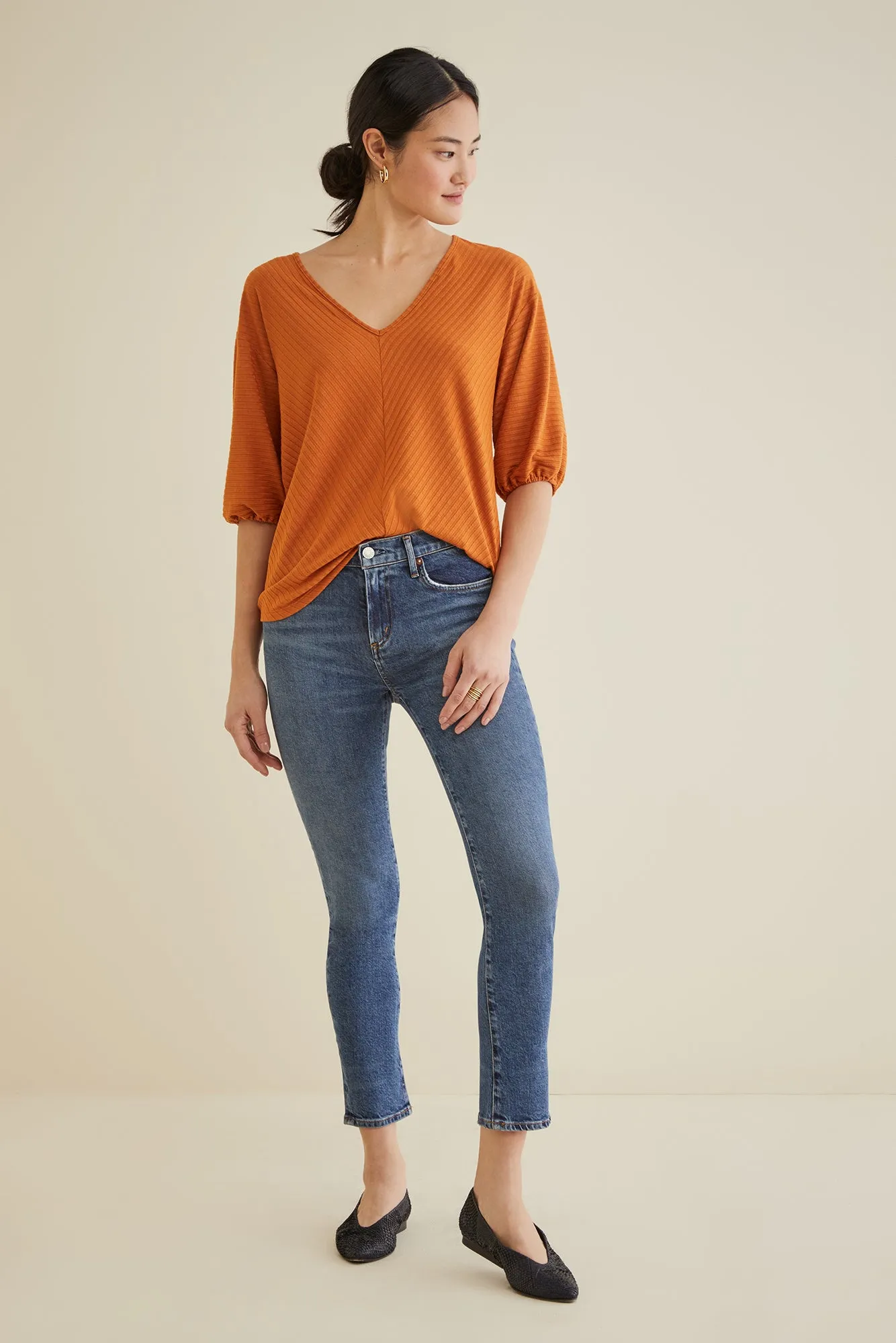 Manette Ribbed Top - Ginger sold by Amour Vert product image thumbnail 4