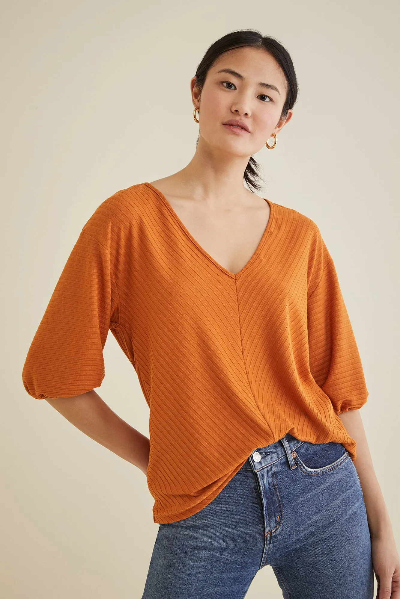 Manette Ribbed Top - Ginger sold by Amour Vert