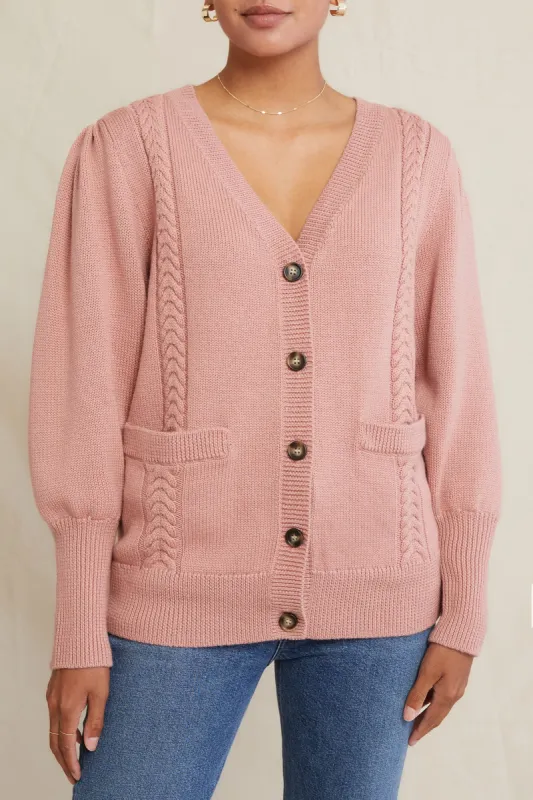 Oui Wool Cardigan - Rose made by Amour Vert