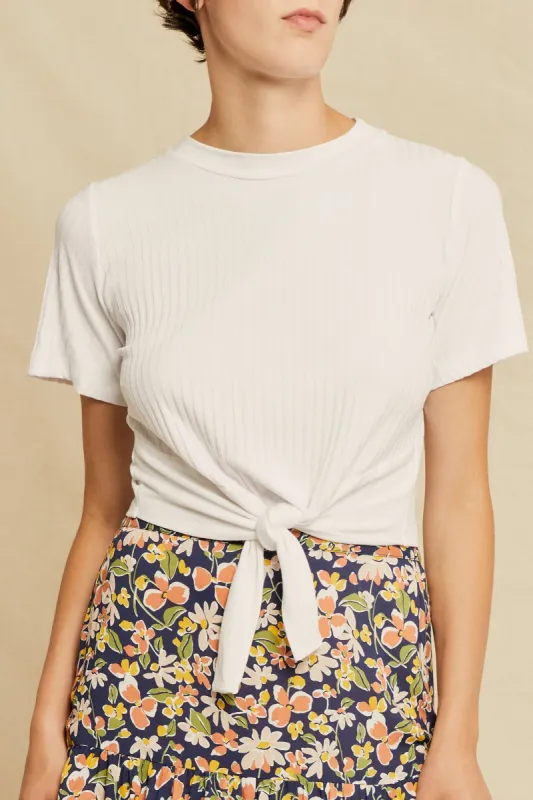 Jeanette Short Sleeve Tee - White sold by Amour Vert