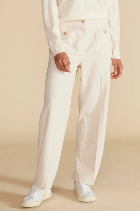 Alete Patch Pocket Pant - Ivory sold by Amour Vert