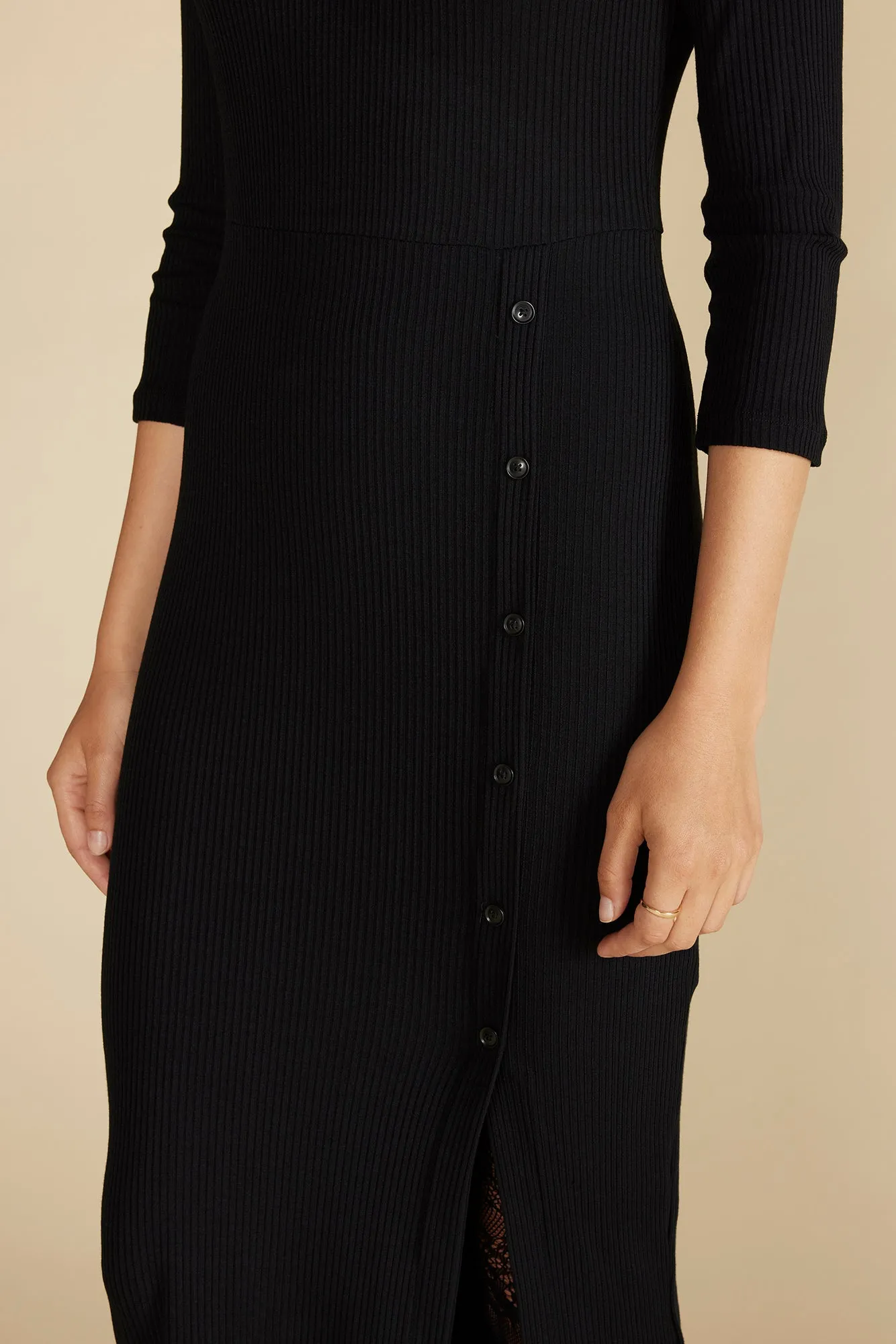 Angeline Paris Rib Midi Dress - Black sold by Amour Vert product image thumbnail 2