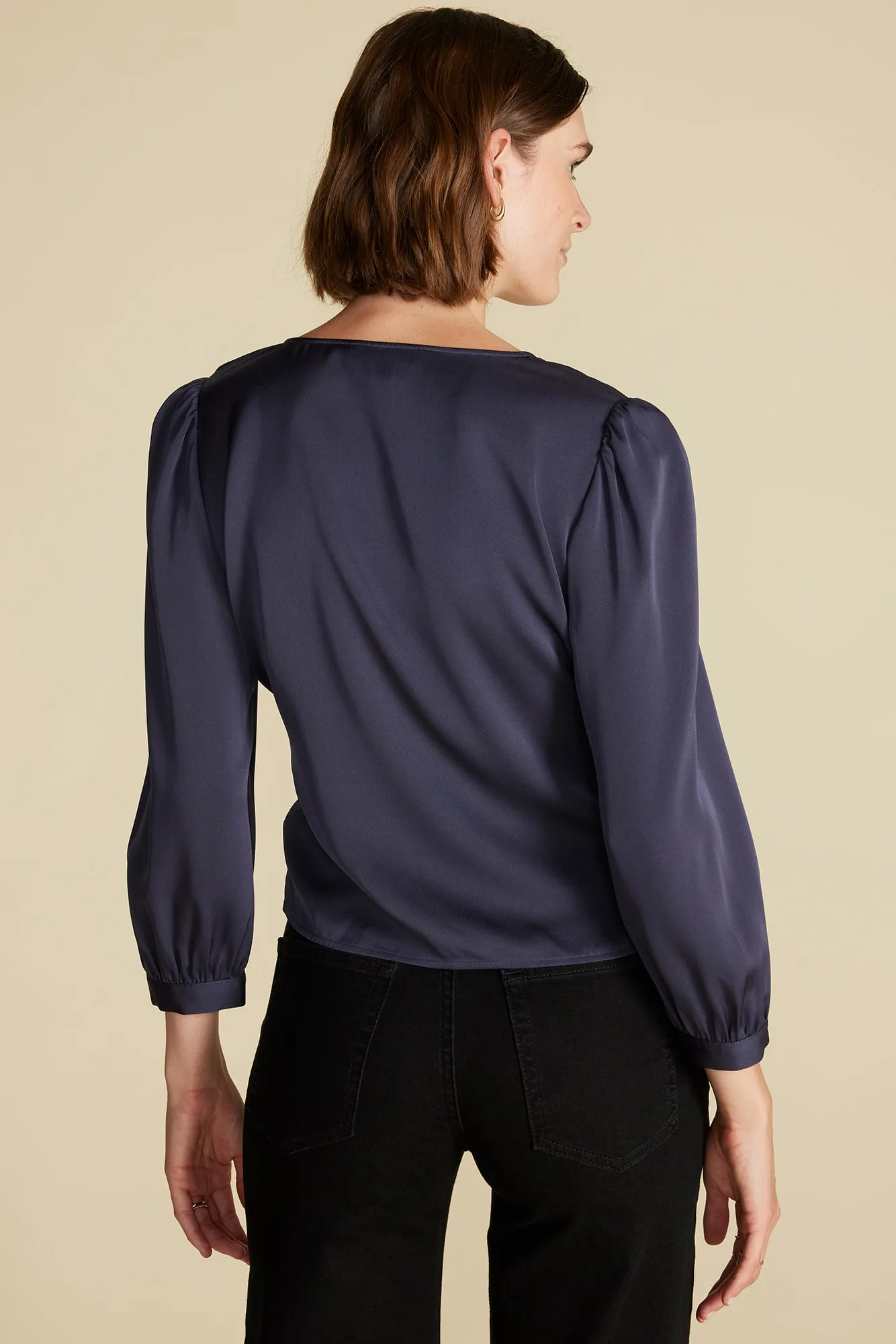Aurelie Stretch Silk Bustier Blouse - Night Sky Blue sold by Amour Vert product image thumbnail 4
