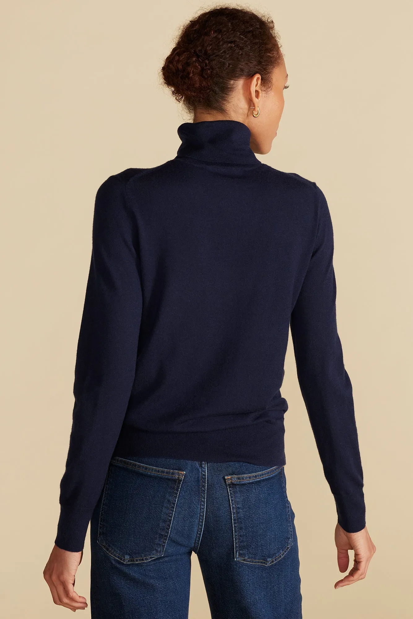 Carrie Turtleneck Cashmere Sweater - Navy Blue sold by Amour Vert product image thumbnail 4