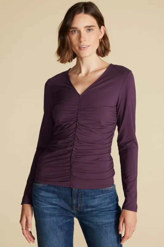 Elise Bamboo Knit Top - Purple Fig sold by Amour Vert