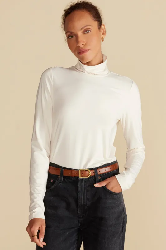 Flannery Bamboo Knit Turtleneck - Ivory sold by Amour Vert