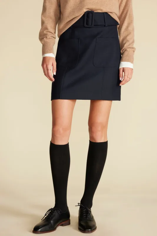 Ira Mini Skirt - Navy Blue sold by Amour Vert