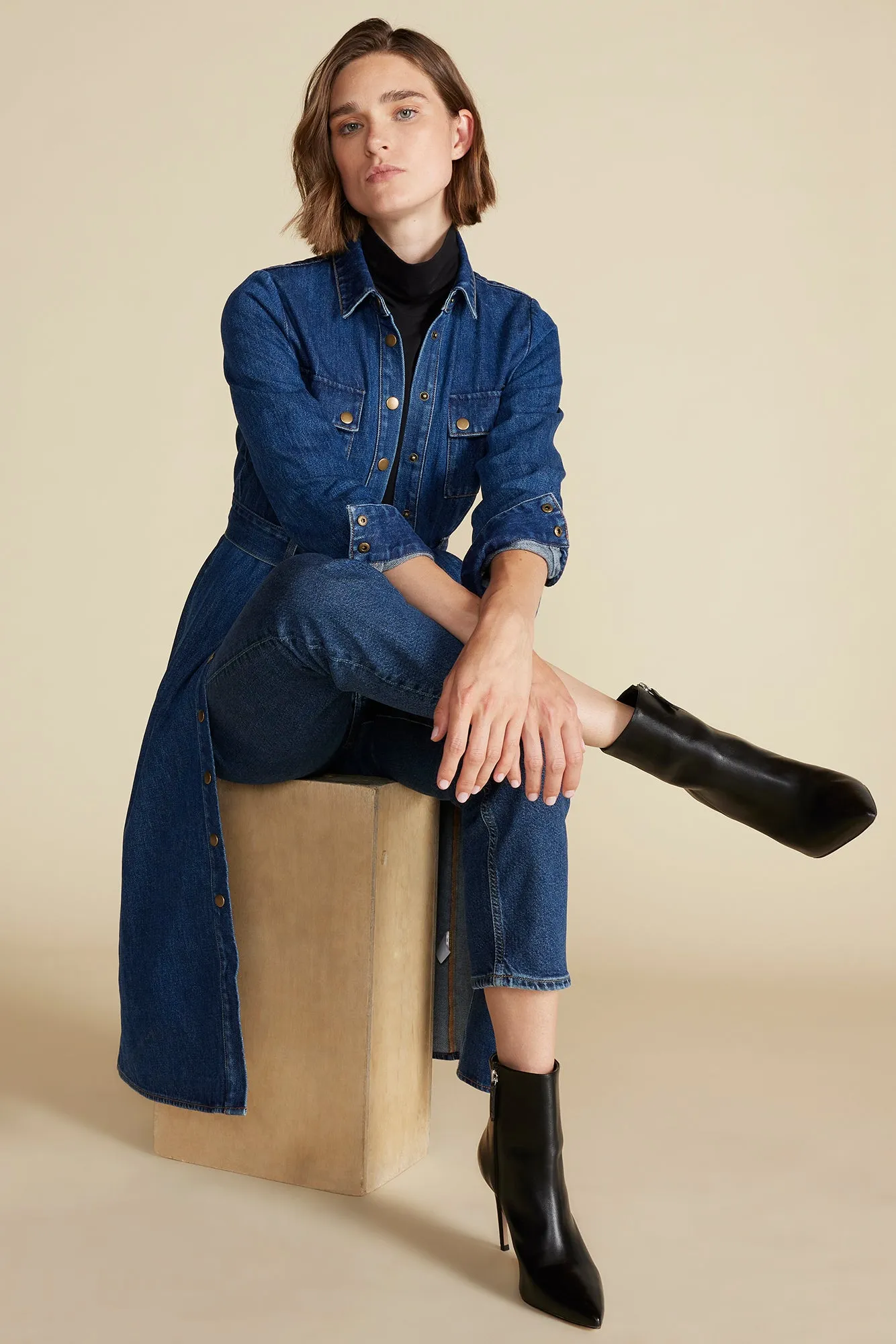 Joyce Denim Shirt Dress - Indigo Blue sold by Amour Vert product image thumbnail 3