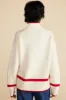 Leonie Stripe Turtleneck Sweater - Ivory and Red Stripe sold by Amour Vert