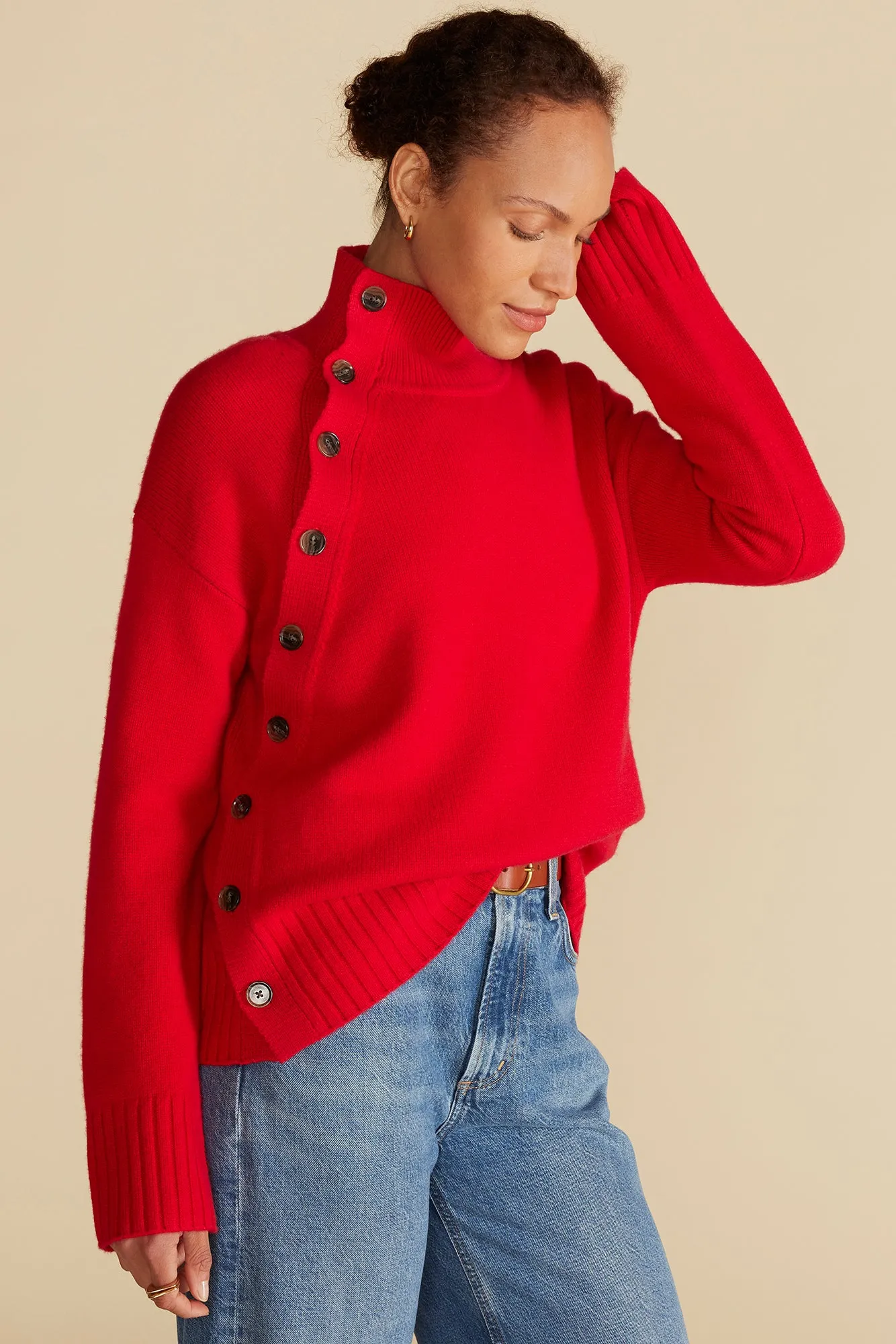 Leonie Turtleneck Sweater - Red sold by Amour Vert product image thumbnail 2
