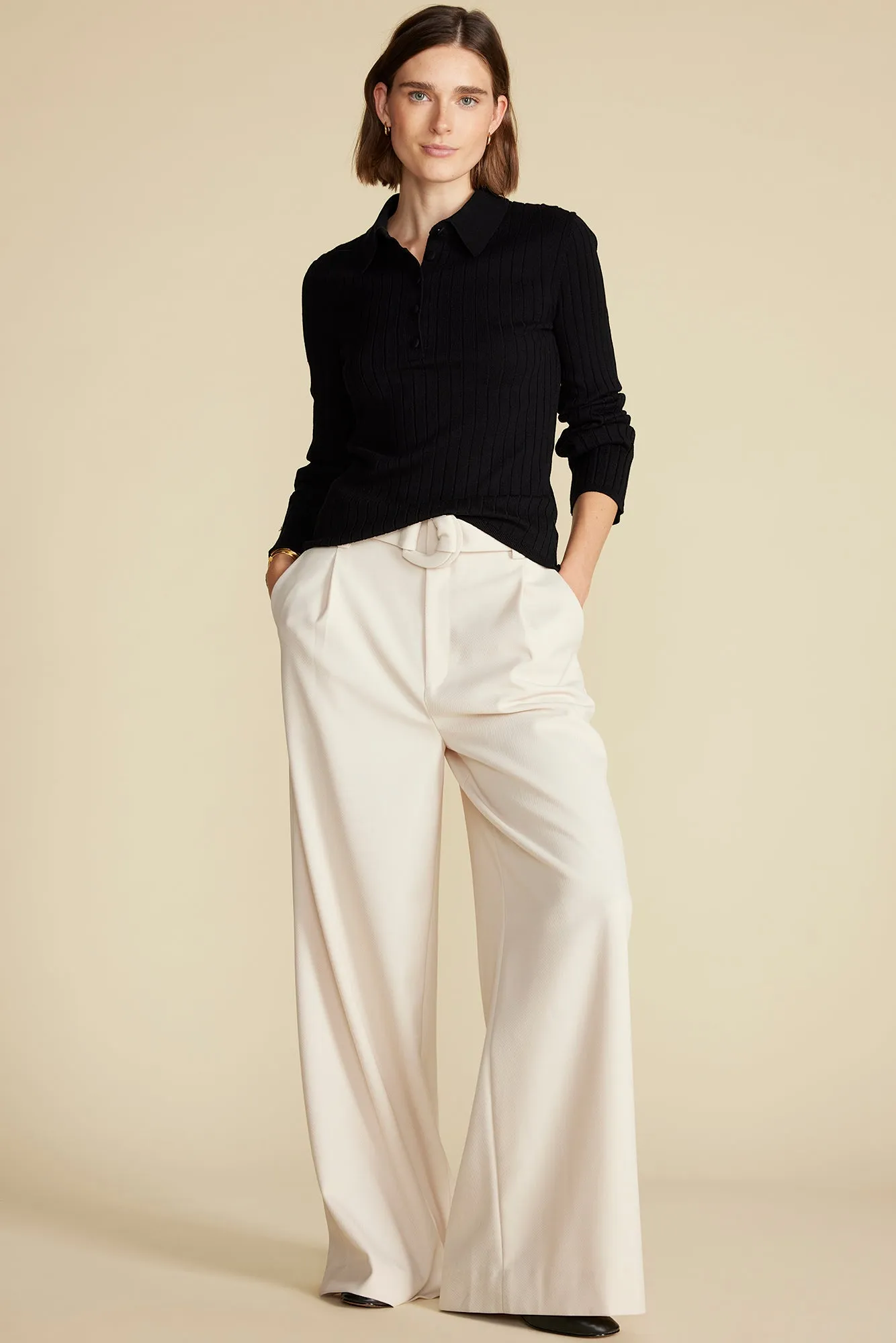 Lorraine Merino Wool Henley Sweater - Black sold by Amour Vert product image thumbnail 5