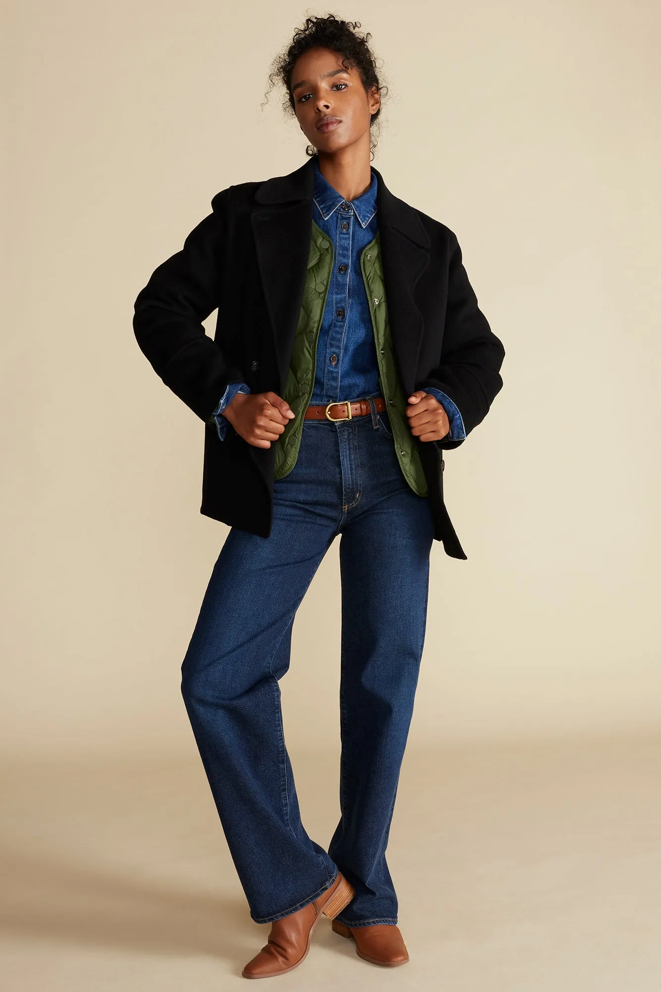 Marcel Wool Pea Coat - Black sold by Amour Vert product image thumbnail 3