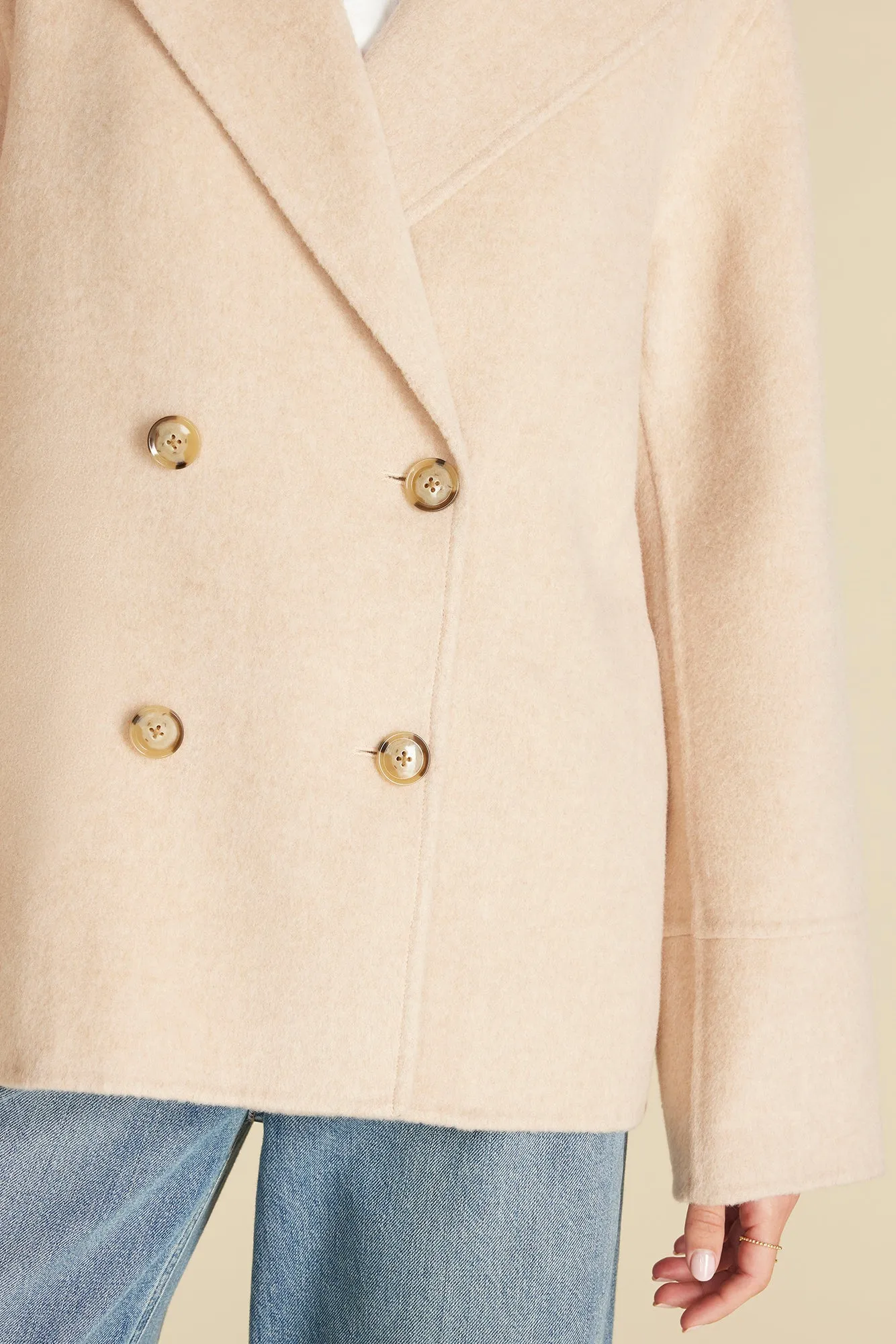 Marcel Wool Pea Coat - Oat sold by Amour Vert product image thumbnail 2