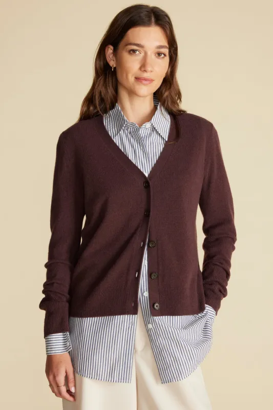 Mason Cashmere Cardigan - Purple Fig sold by Amour Vert