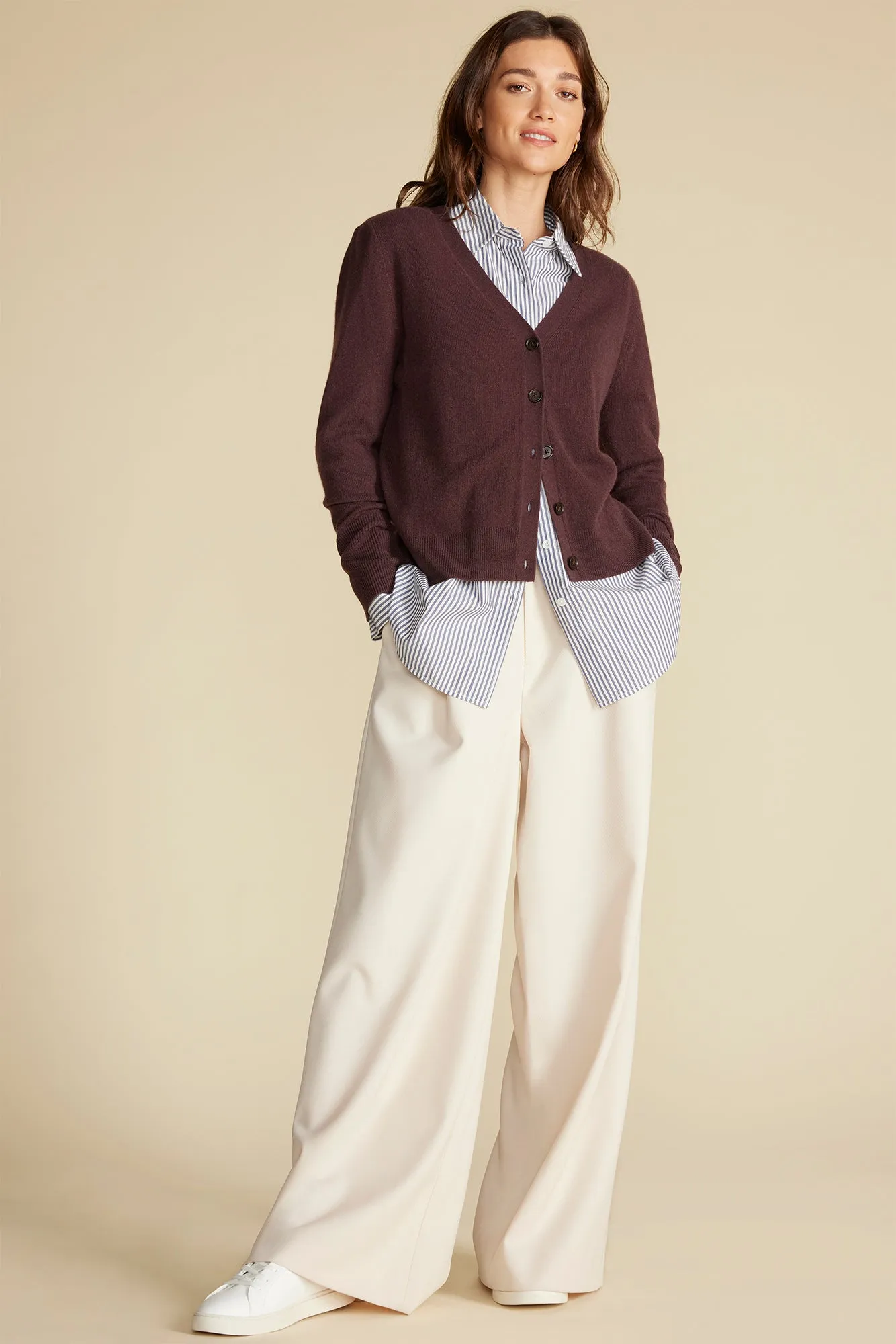 Mason Cashmere Cardigan - Purple Fig sold by Amour Vert product image thumbnail 5