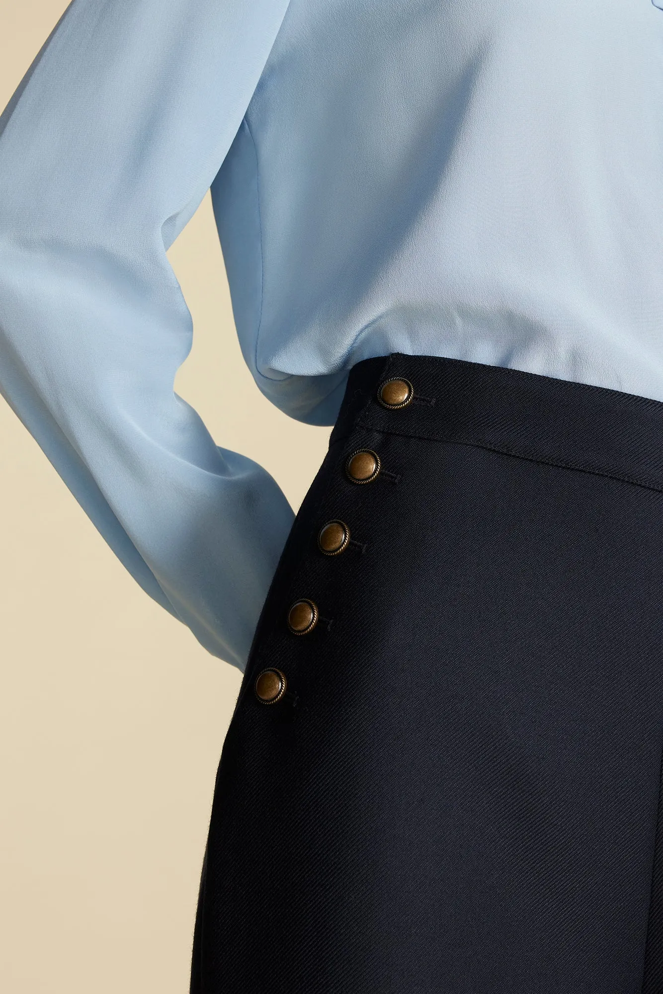 Sailor Wide Leg Trouser - Navy Blue sold by Amour Vert product image thumbnail 2