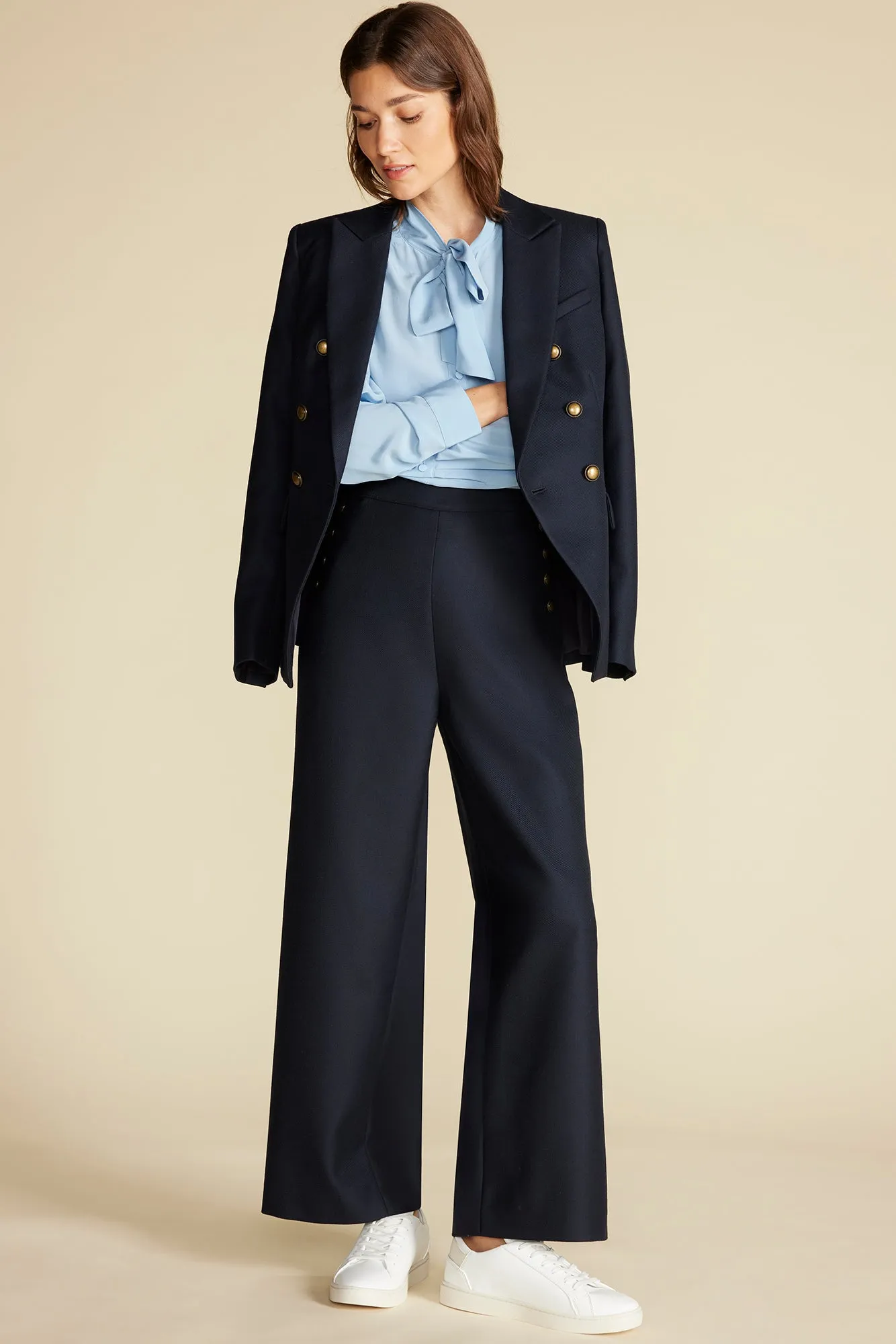 Sailor Wide Leg Trouser - Navy Blue sold by Amour Vert product image thumbnail 5