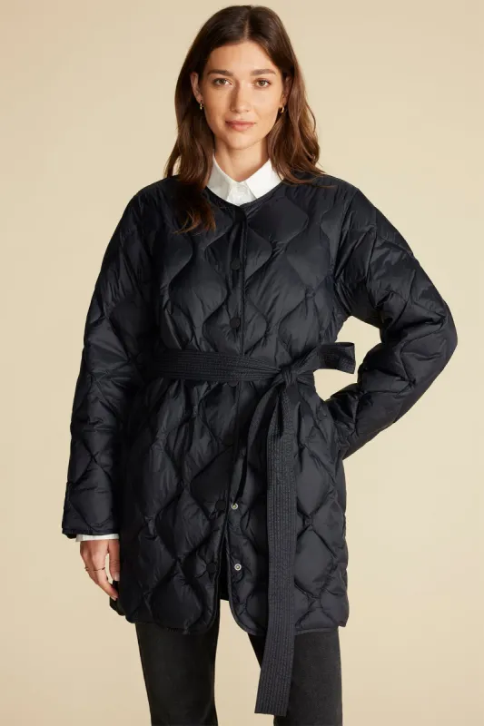Solene Quilted Puffer Coat - Black sold by Amour Vert