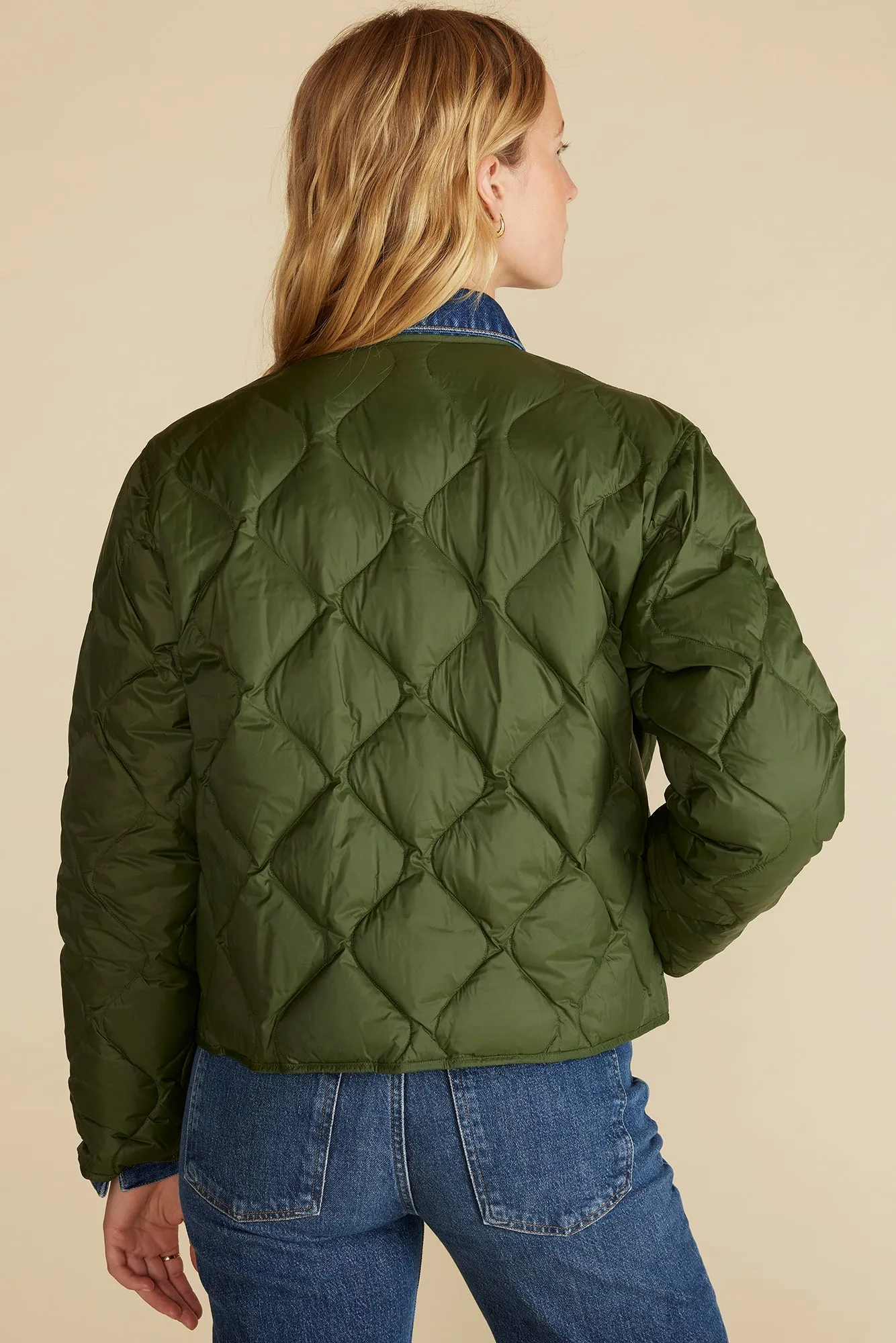 Solene Quilted Puffer Jacket - Olive Green sold by Amour Vert product image thumbnail 4