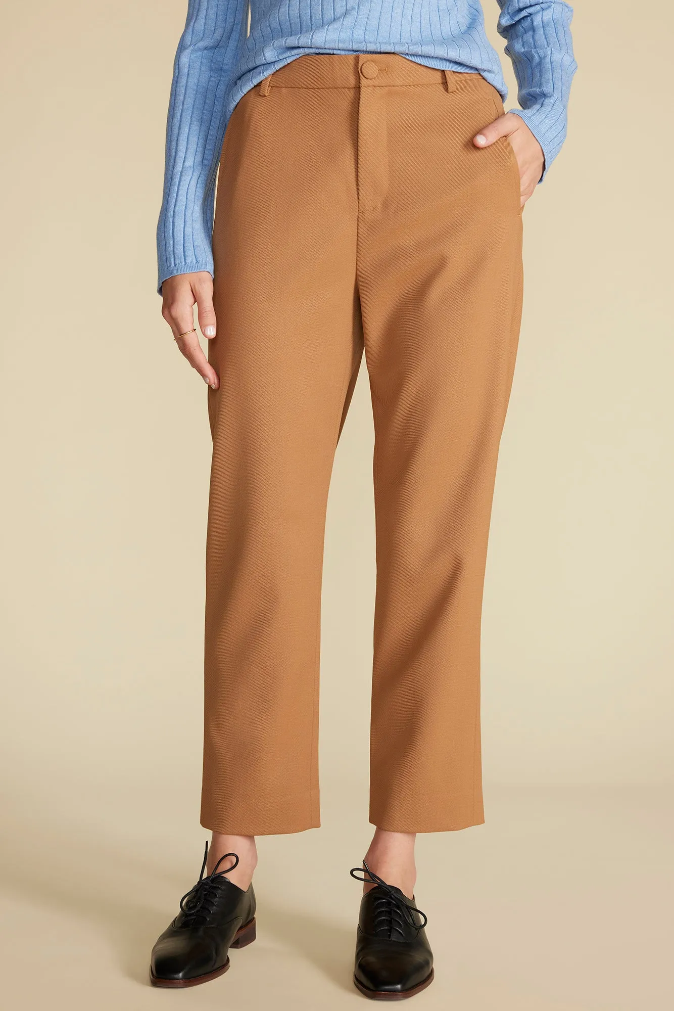 Taper Tailored Ankle Trouser - Camel sold by Amour Vert