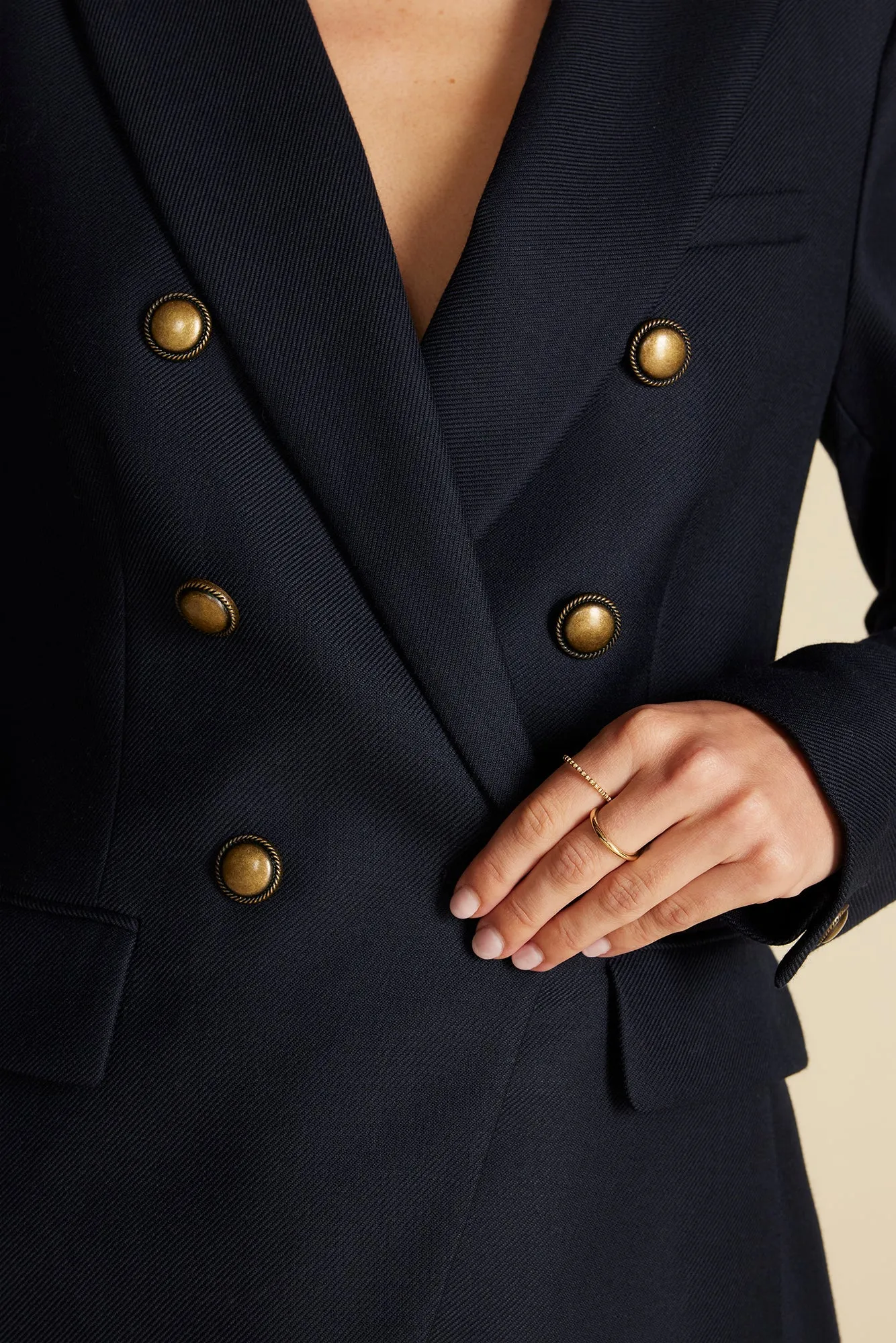 Tobie Double Breasted Blazer - Navy Blue sold by Amour Vert product image thumbnail 2