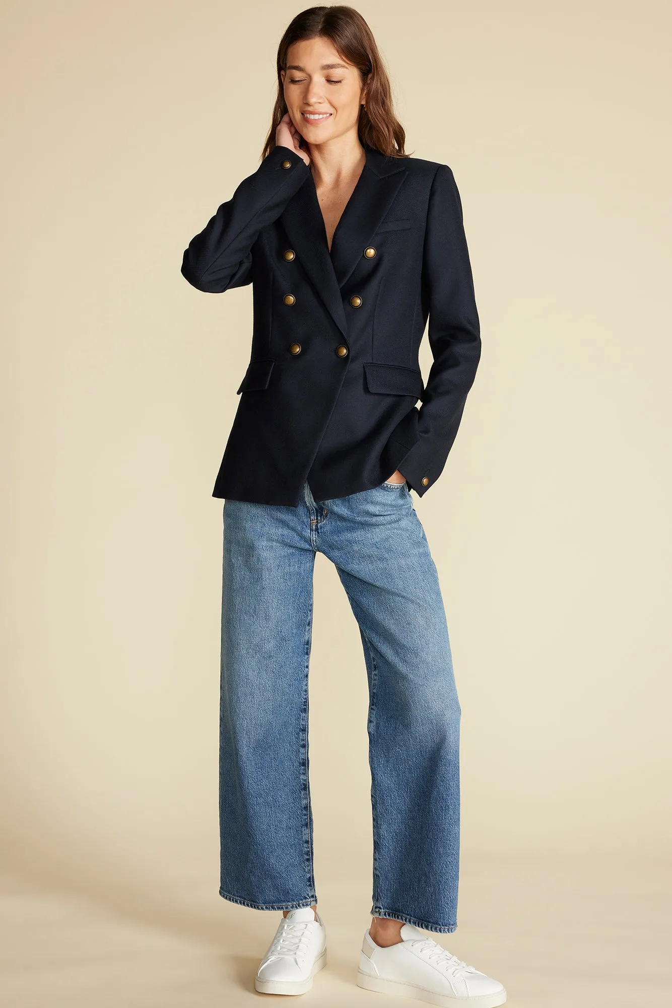 Tobie Double Breasted Blazer - Navy Blue sold by Amour Vert product image thumbnail 5