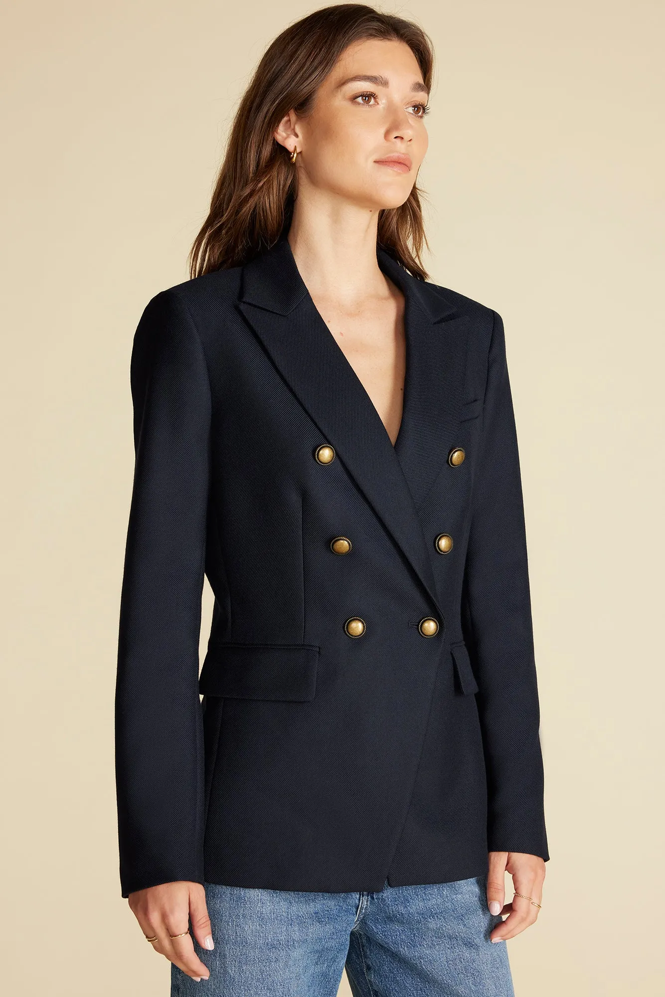 Tobie Double Breasted Blazer - Navy Blue sold by Amour Vert product image thumbnail 3