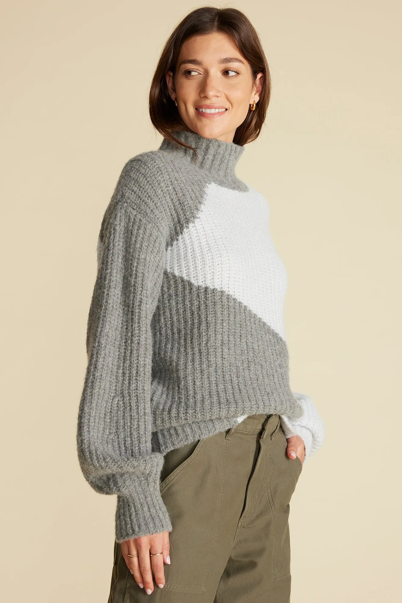 Veira Turtleneck Sweater - Sky Blue and Grey sold by Amour Vert product image thumbnail 3