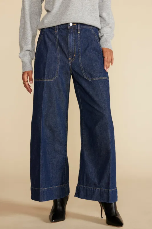 ETICA Matis Ultra Wide Leg Jean - Kaan Dark Indigo sold by Amour Vert