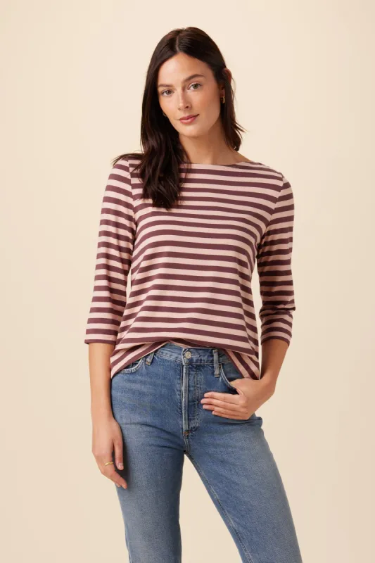 Cecelia Reverie Knit Tee - Maple Rose Stripe - ReAmour sold by Amour Vert
