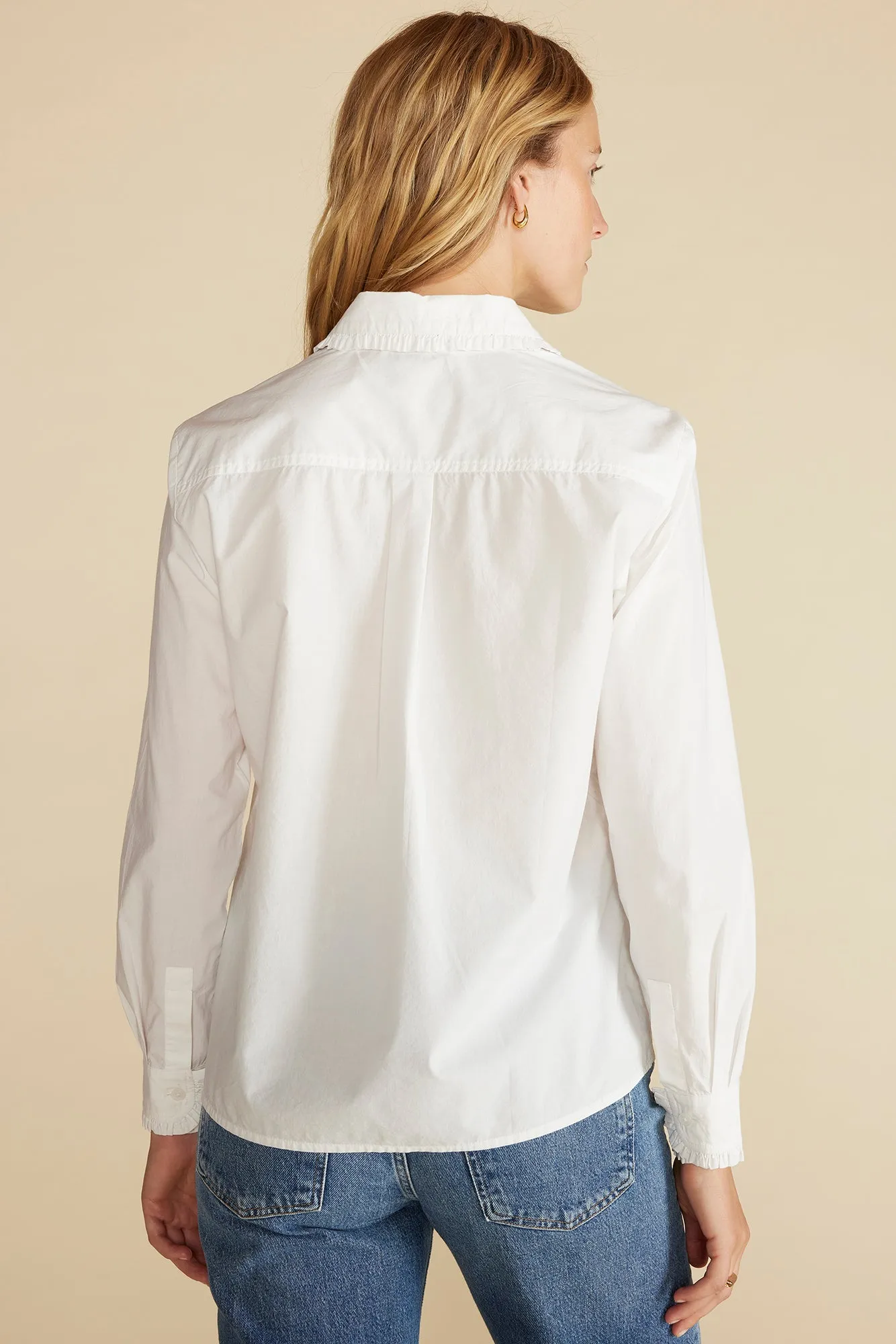 Edelie Ruffled Poplin Shirt - White sold by Amour Vert product image thumbnail 4