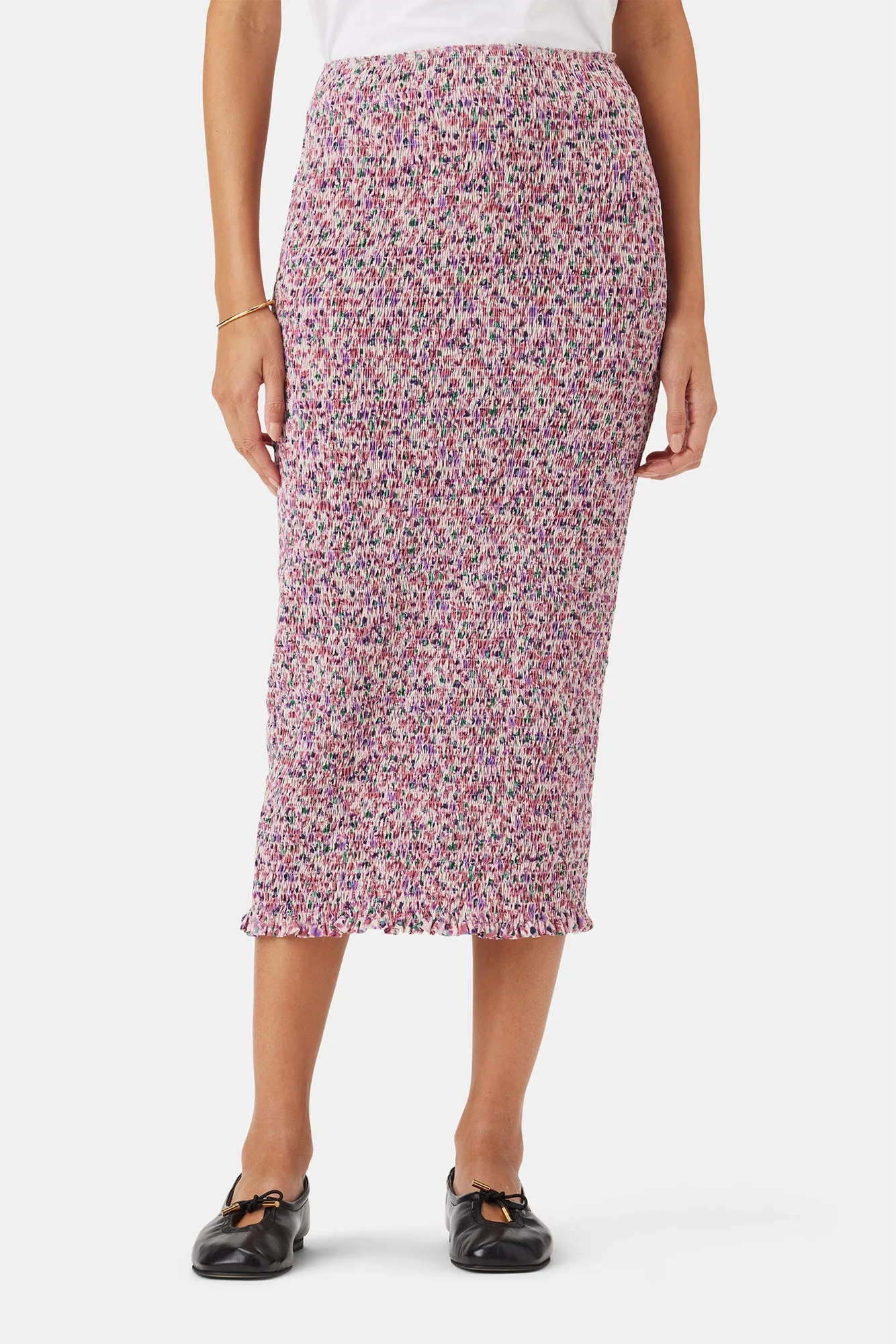 Eunice Smocked Skirt - Alessia Mulberry - ReAmour sold by Amour Vert