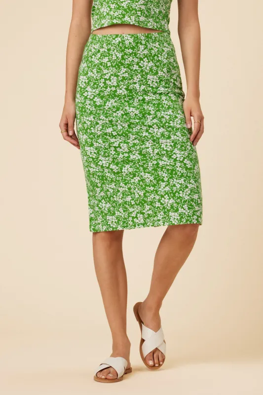 Felicia Reverie Knit Skirt - Hayes Floral - ReAmour sold by Amour Vert