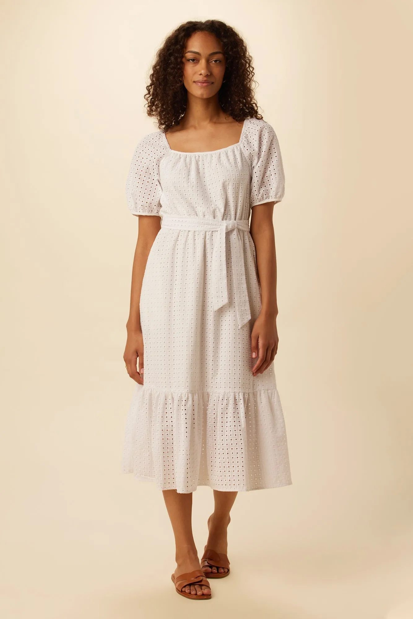 Michelle Cotton Eyelet Dress - White - ReAmour sold by Amour Vert