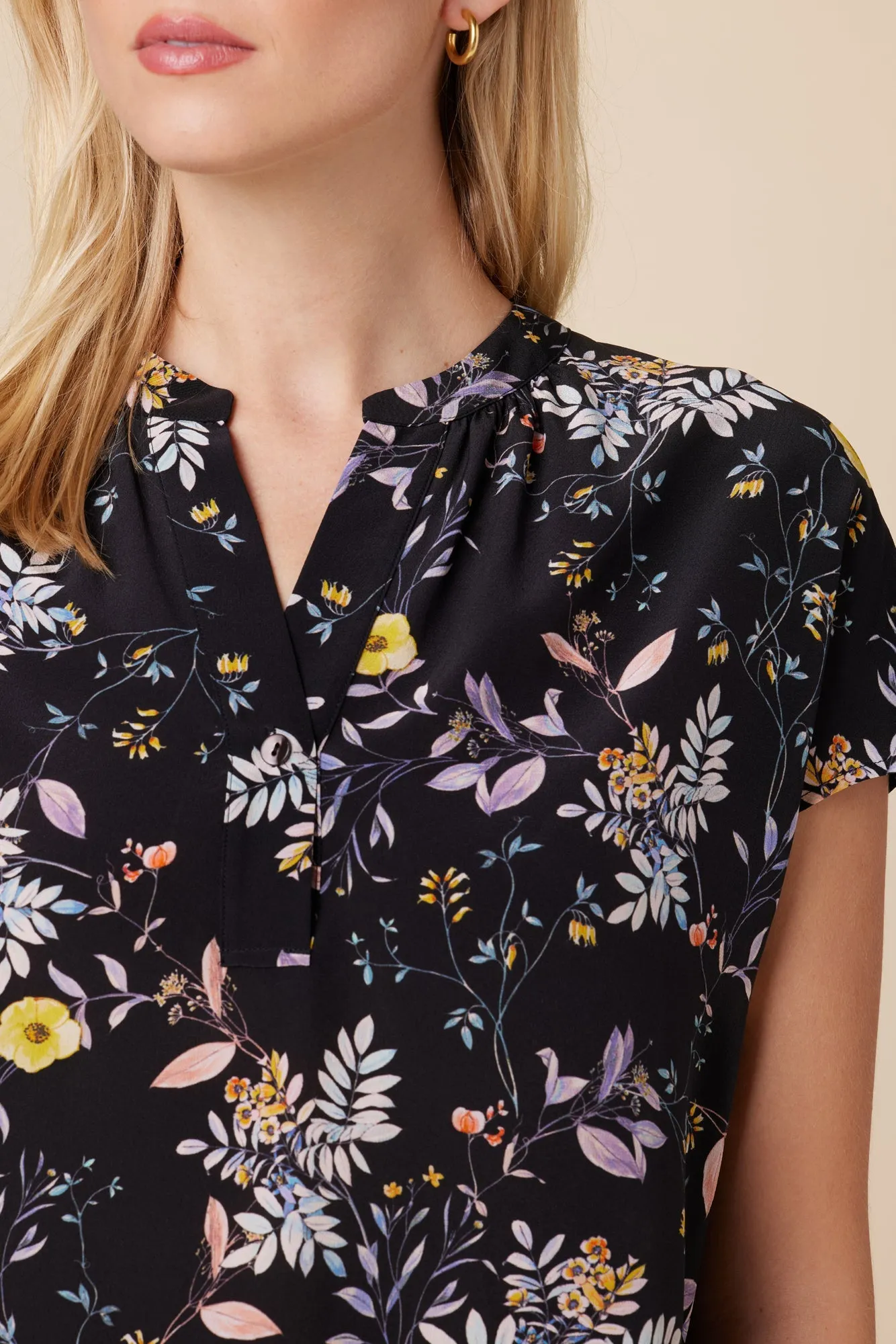 Renata Washable Silk Blouse - French Jardin Black - ReAmour sold by Amour Vert product image thumbnail 4