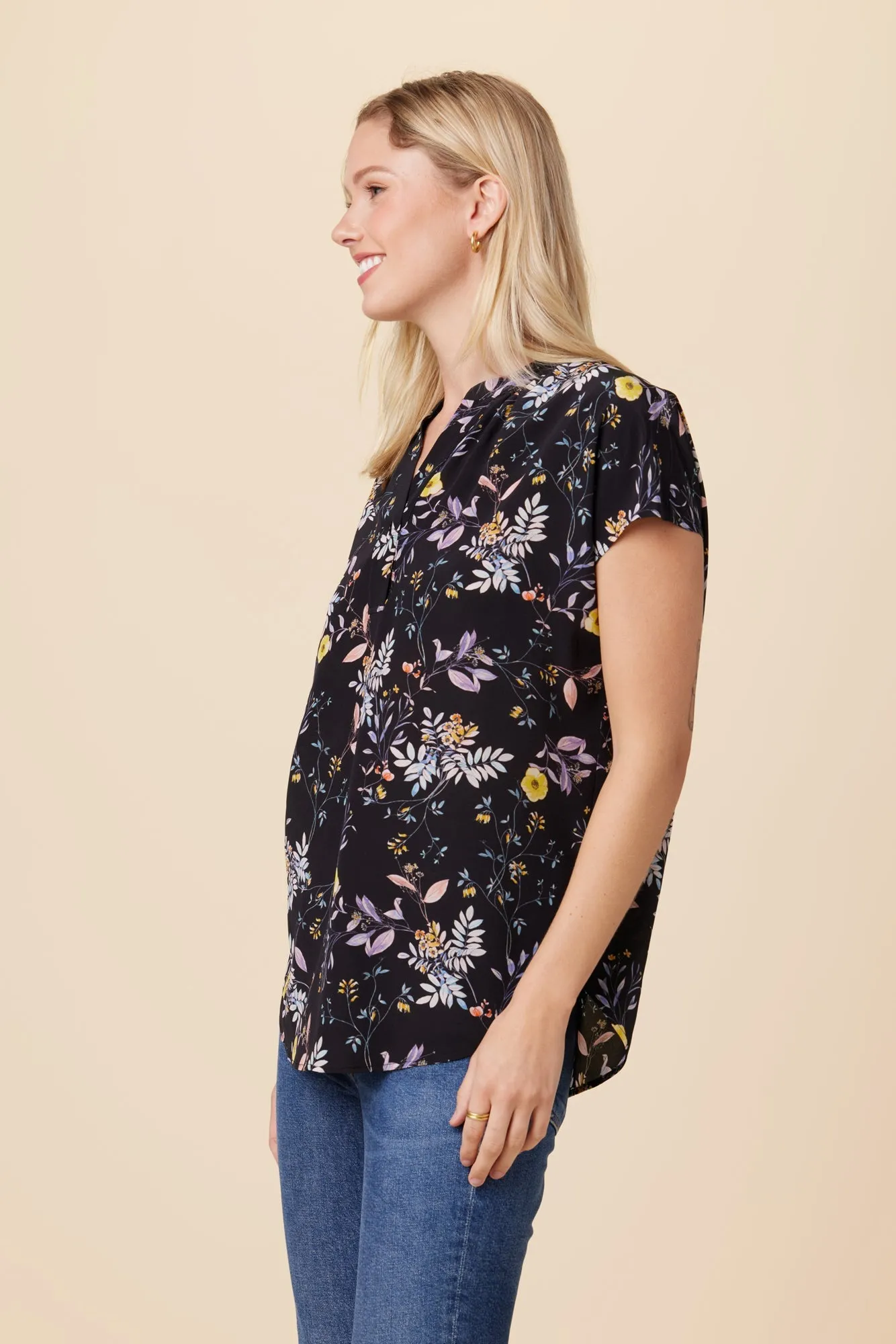 Renata Washable Silk Blouse - French Jardin Black - ReAmour sold by Amour Vert product image thumbnail 2