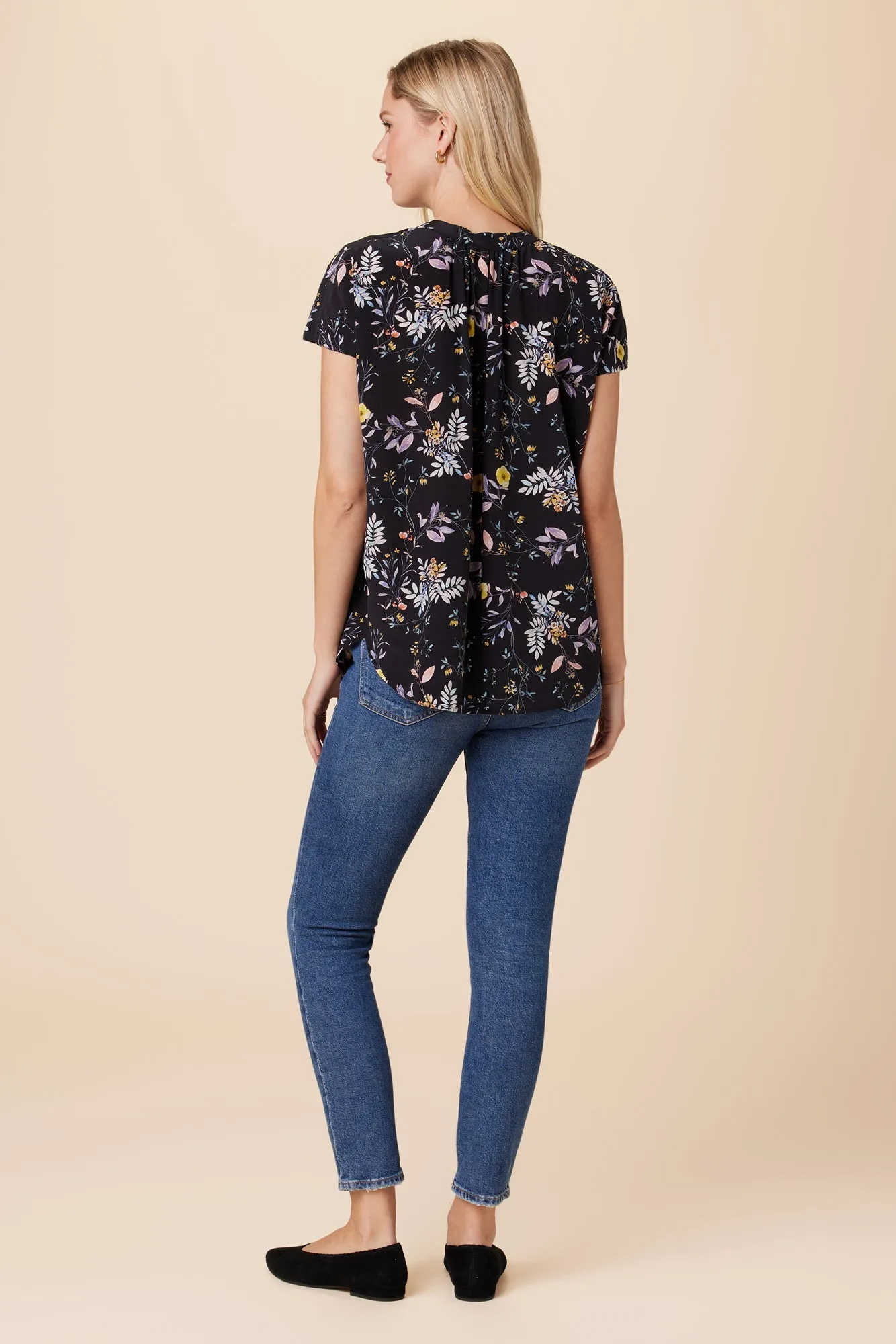 Renata Washable Silk Blouse - French Jardin Black - ReAmour sold by Amour Vert product image thumbnail 3