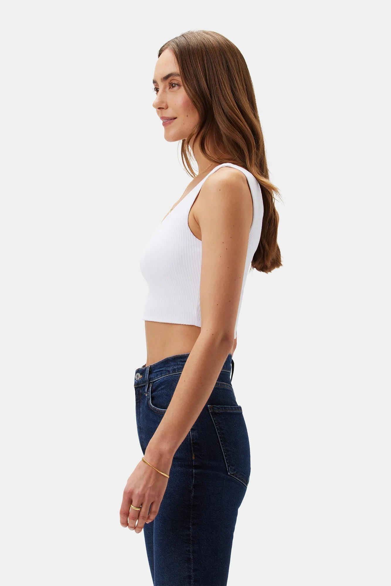 Rosa Paris Rib Tank - White - ReAmour sold by Amour Vert product image thumbnail 2