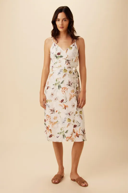 Varden Washable Silk Dress - Botanic Floral Ivory - ReAmour sold by Amour Vert